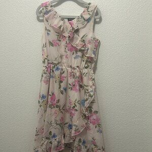 Lilt girl's sleeveless ruffled dress, hi/low hem, ruffles, lined, size 7